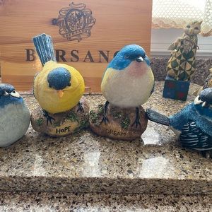 Vintage Plastic bird garden figurines lot of 4